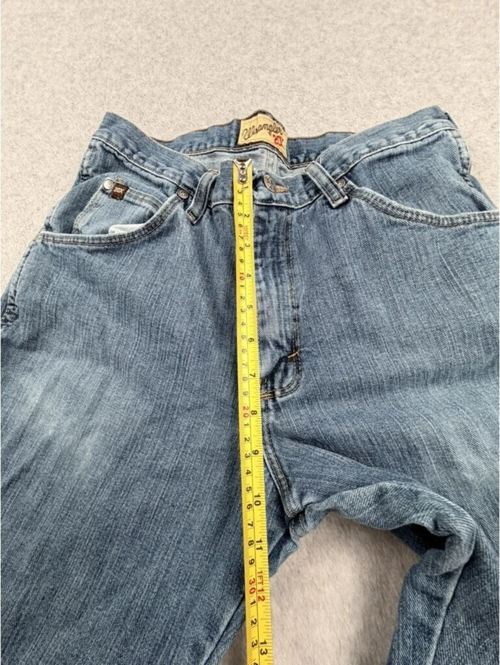 Wrangler 20X Mens Jeans 32x38 Straight Leg Blue Wash Denim 100 Cotton